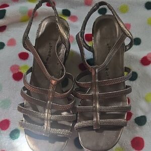 cloudwalkers Metallic Bronze Multi-Strap Women's Sandals